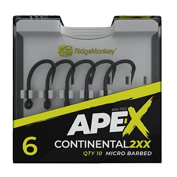 

RidgeMonkey Ape-X Continental 2XX Barbed Velikost 6 10ks
