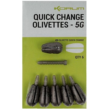 

KORUM Rychlovýměnná zátěž Quick Chan ge Olivettes 5 g 6 ks