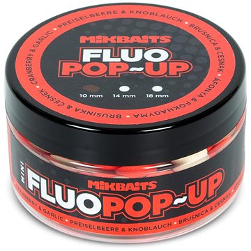 

Mikbaits Mini Plovoucí fluo boilies Brusinka Česnek 100 ml 10 mm