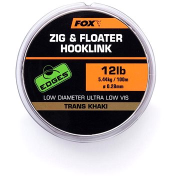 

Fox Zig and Floater Hooklink Trans Khaki 100 m, 0,28 mm, 12 lb