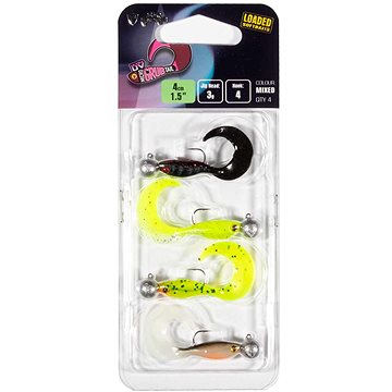 

FOX Rage Micro Grub Tail Loaded 4 cm, UV Mixed Colours 2, 4 ks