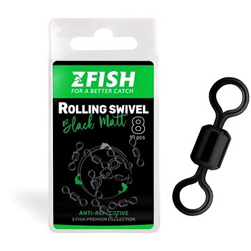 

Zfish Obratlík Rolling Swivel Black Matt Velikost 8, 28 kg 10 ks