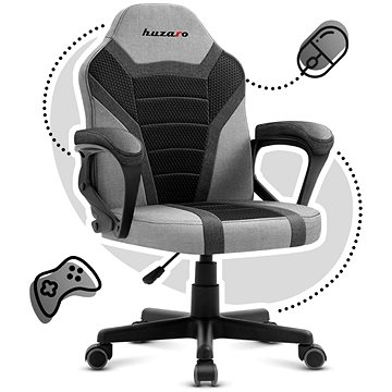 Huzaro Dětská Herní židle Ranger 1.0, grey mesh