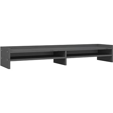 SHUMEE Stojan na monitor šedý 100 × 24 × 16 cm masivní borové dřevo