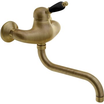 

SAPHO KIRKÉ BLACK nástěnná baterie, černá páčka, bronz KI15NB
