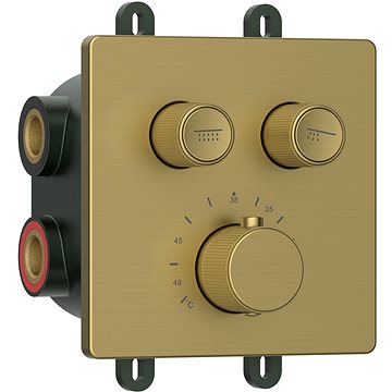 

SAPHO SMART SELECT podomítková sprchová termostatická baterie, box, 2 výstupy, zlato mat RP042GB