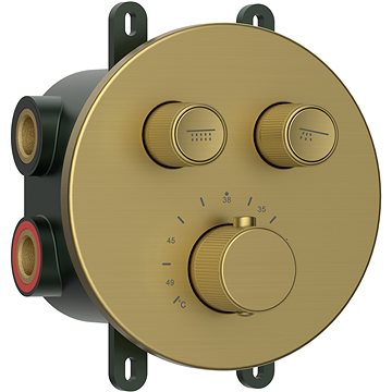 

SAPHO SMART SELECT podomítková sprchová termostatická baterie, box, 2 výstupy, zlato mat RP032GB