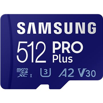 Samsung MicroSDXC 512GB PRO Plus + SD adaptér - Paměťová karta