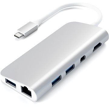 Satechi Aluminium Type-C Multimedia Adapter (HDMI 4K,1x USB-C,Ethernet,1x USB 3.0,MicroSD,MiniDP) -  - Replikátor portů