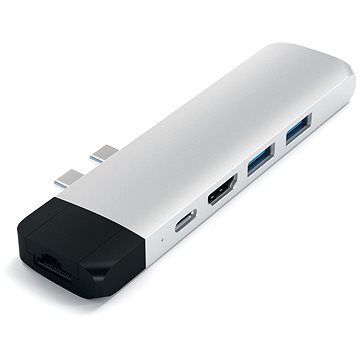 

Satechi Aluminium Type-C PRO Hub (HDMI 4K,PassThroughCharging,1x USB3.0,1xSD,Ethernet) - Silver
