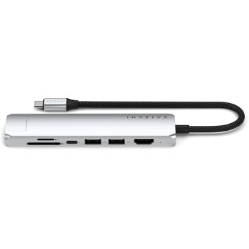 

Satechi 7v1 USB-C Slim Multiport adaptér s Ethernetem - Stříbrný