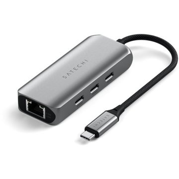

Satechi 4v1 USB-C Hub s 2,5 Gigabitovým Ethernetem - Šedý (Space Gray)