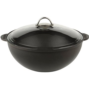 

LAVA METAL Litinový hrnec kulatý (wok) + skl. poklice 30 cm, 6l