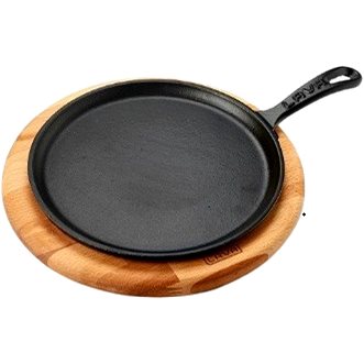

LAVA METAL Litinová pánev na pizzu/palačinky 26cm s dřevěným podstavcem