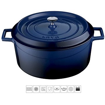 

LAVA METAL Litinový hrnec kulatý 24cm - modrý