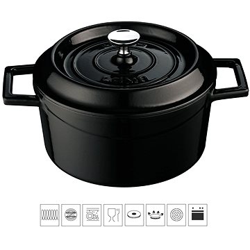 

LAVA METAL Litinový hrnec kulatý 24 cm - černý