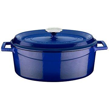 

LAVA Metal Hrnec litinový oválný, modrý, obsah 4,8 l, průměr 29 cm