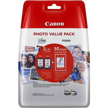 Canon PG-545XL + CL-546XL + fotopapír GP-501 Multipack