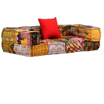 

2místný modulární pouf patchwork textil 244987