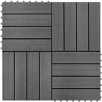 22 ks Terasové dlaždice 30×30 cm 2 m2 WPC šedé 277797 - Dlaždice