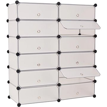 

Organizér na boty se 12 přihrádkami, bílý