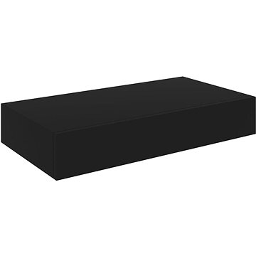 

Plovoucí police na zeď se zásuvkou černá 48 × 25 × 8 cm