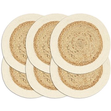 

Prostírání 6 ks přírodní 38 cm kulaté juta a bavlna