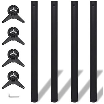 

4 stolové nohy s nastavitelnou výškou černé, 870 mm
