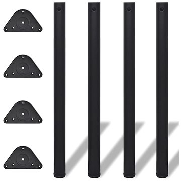 

4 stolové nohy s nastavitelnou výškou černé, 870 mm