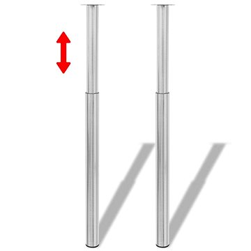

2 teleskopické stolové nohy z broušeného niklu 710 mm - 1100 mm