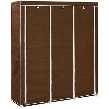 

Šatní skříň s přihrádkami a tyčemi hnědá 150x45x175 cm textil