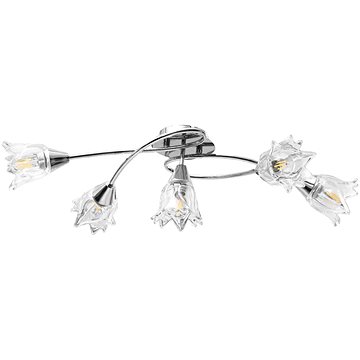

Stropní lampa průhledná skleněná stínidla 5 žárovek E14 tulipán