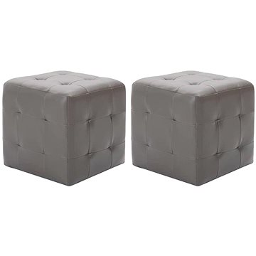 

Taburety 2 ks šedé 30 × 30 × 30 cm umělá kůže
