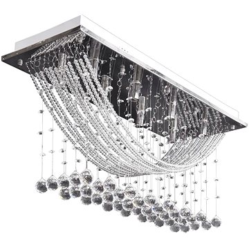 

Bílé stropní svítidlo s křišťálovými ověsky, pro 8 žárovek G9, 29 cm