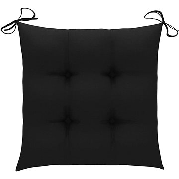 Podušky na židle 2 ks černé 40 x 40 x 7 cm textil - Polstr