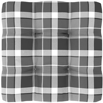 Poduška na pohovku z palet šedá károvaná 60 x 60 x 12 cm - Polstr