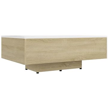 Konferenční stolek bílý a dub sonoma 85 × 55 × 31cm dřevotříska - Konferenční stolek