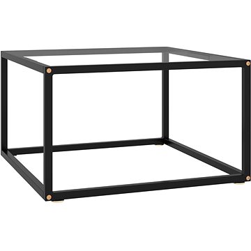 

Čajový stolek černý s tvrzeným sklem 60 × 60 × 35 cm