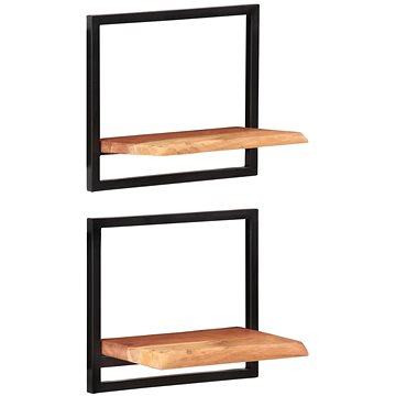 

Nástěnné police 2 ks 40 × 24 × 35 cm masivní akácie a ocel