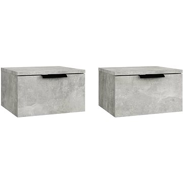 

Nástěnné noční stolky 2 ks betonově šedé 34 × 30 × 20 cm