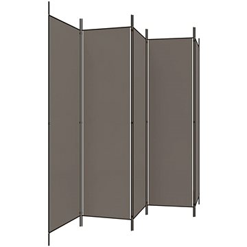 

5dílný paraván antracitový 250×200 cm textil