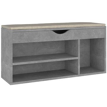 

Botník s poduškou betonově šedý 104 x 30 x 49 cm dřevotříska, 326754