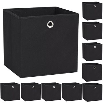 

Úložné boxy 10 ks netkaná textilie 32 x 32 x 32 cm černé
