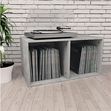 

Regál na LP desky betonově šedý 71x34x36 cm