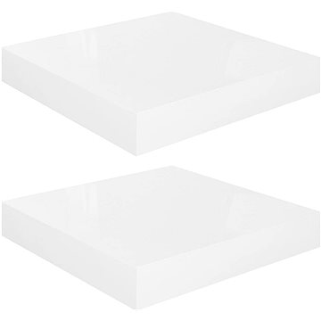 

Shumee plovoucí nástěnné 2 ks bílé vysoký lesk 23×23,5×3,8 cm, 323740