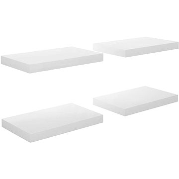 

Shumee plovoucí nástěnné 4 ks bílé vysoký lesk 40×23×3,8 cm MDF, 323744