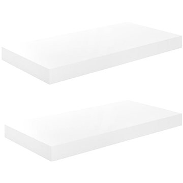 

Shumee plovoucí nástěnné 2 ks bílé vysoký lesk 50×23×3,8 cm MDF, 323746