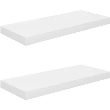 

Shumee plovoucí nástěnné 2 ks bílé vysoký lesk 60×23,5×3,8 cm, 323749