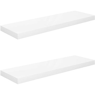 

Shumee plovoucí nástěnné 2 ks bílé vysoký lesk 80×23,5×3,8 cm, 323752