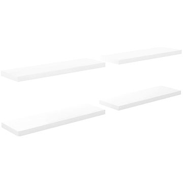 

Shumee plovoucí nástěnné 4 ks bílé vysoký lesk 80×23,5×3,8 cm, 323753